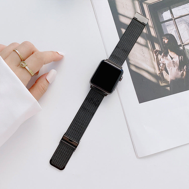 Metal Wheat Ear V-buckle Straight Strap