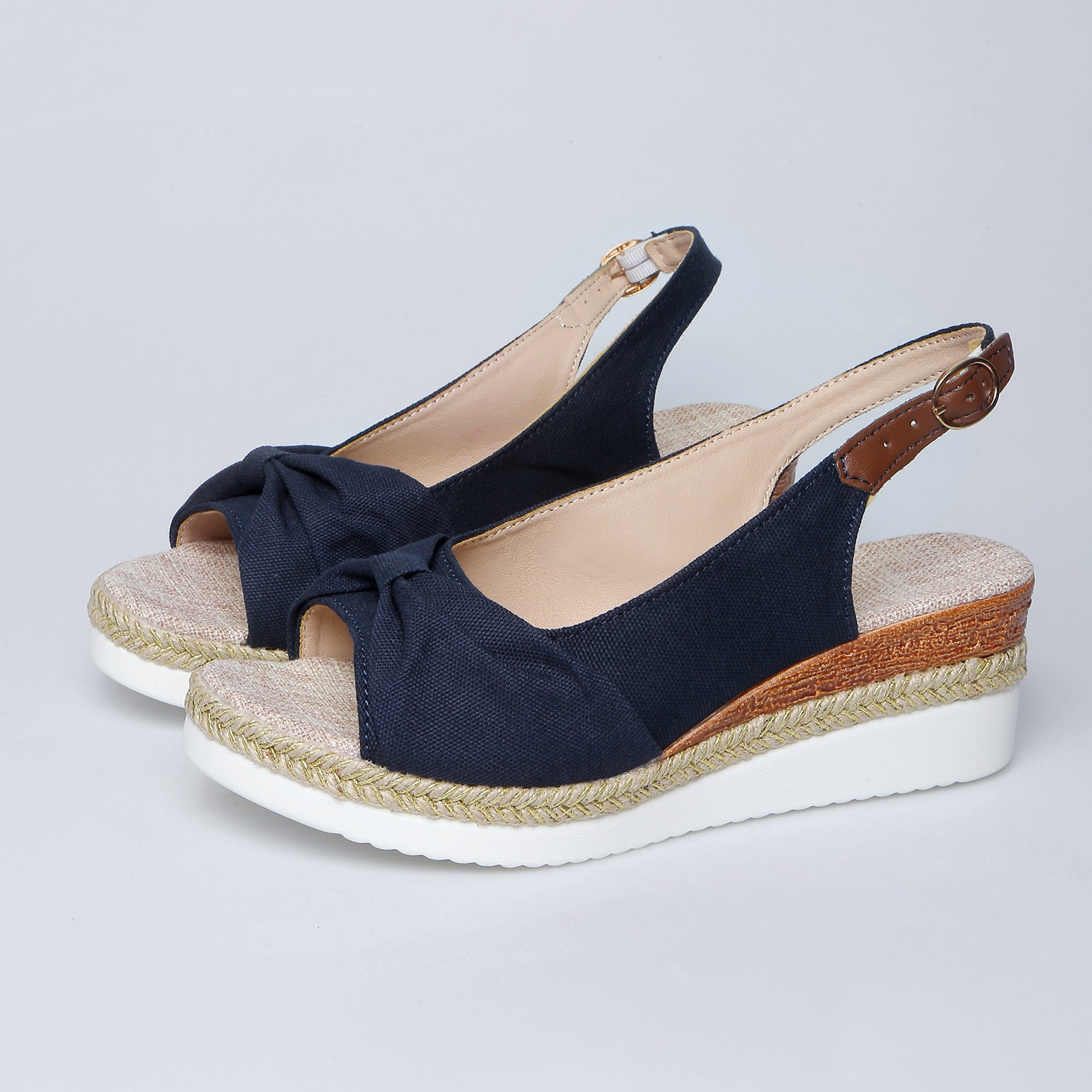 Bow Wedge Casual Sandals Women's Rubber