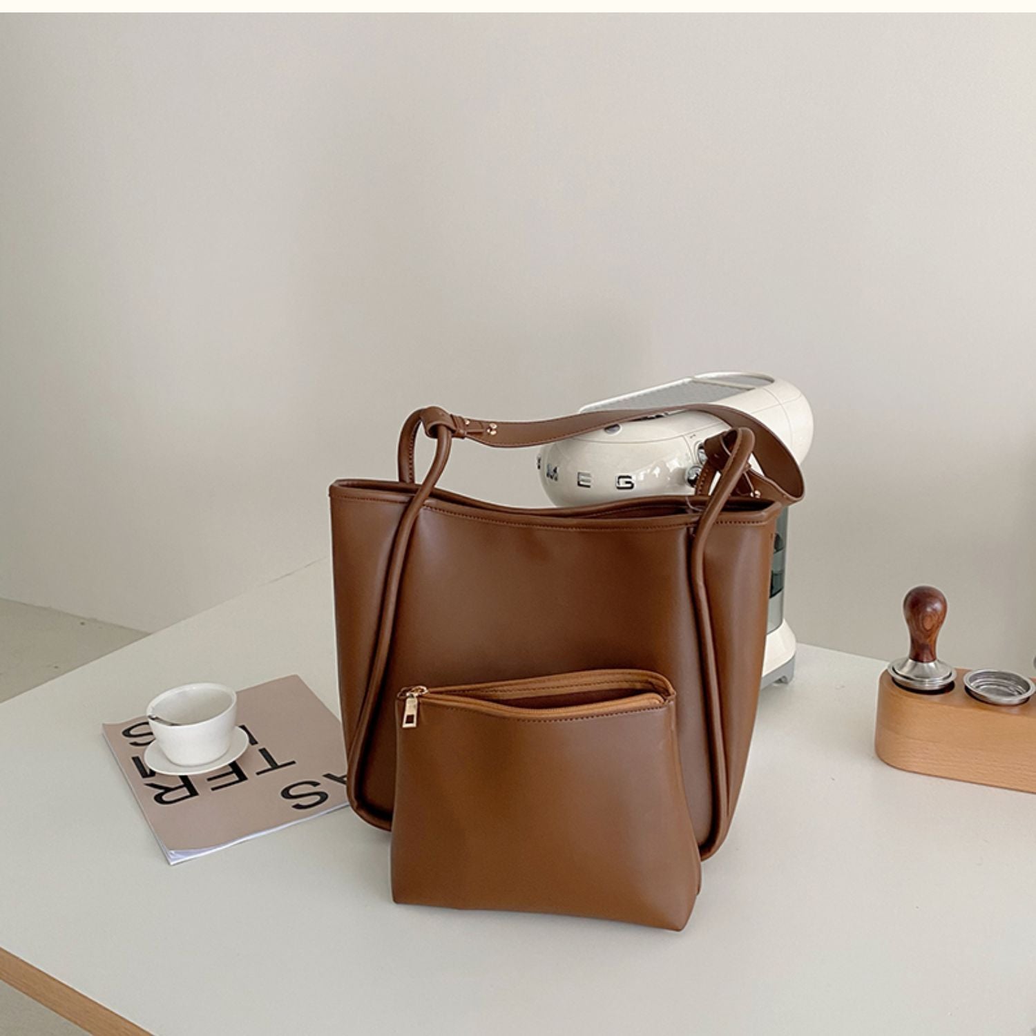 Large Capacity Soft Leather Tote Shoulder Bag Women