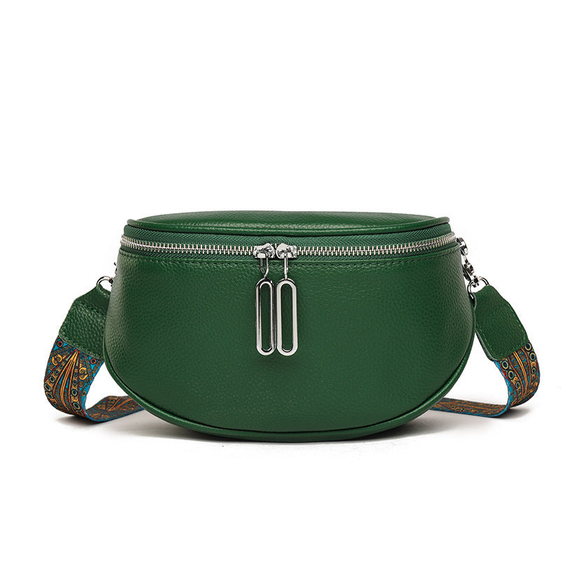 Women's First Layer Cattlehide Leather Fashion Casual Messenger Bag