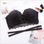 Lace gathered bra