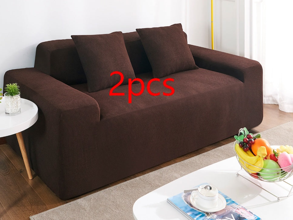 Waterproof Polar Fleece Solid Color Bomb Cover Sofa Slipcover Corner Case For Living Room 1 2 3 4 Seat