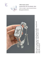 Crystal String Beads Pendant Metal Strap