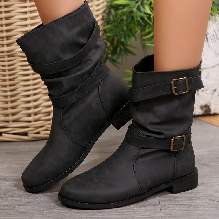 Fashion Plus Size Mid Short Boots Women