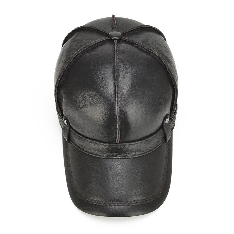 Outdoor Ear Protection Dome Winter Thickened Men Leather Hat