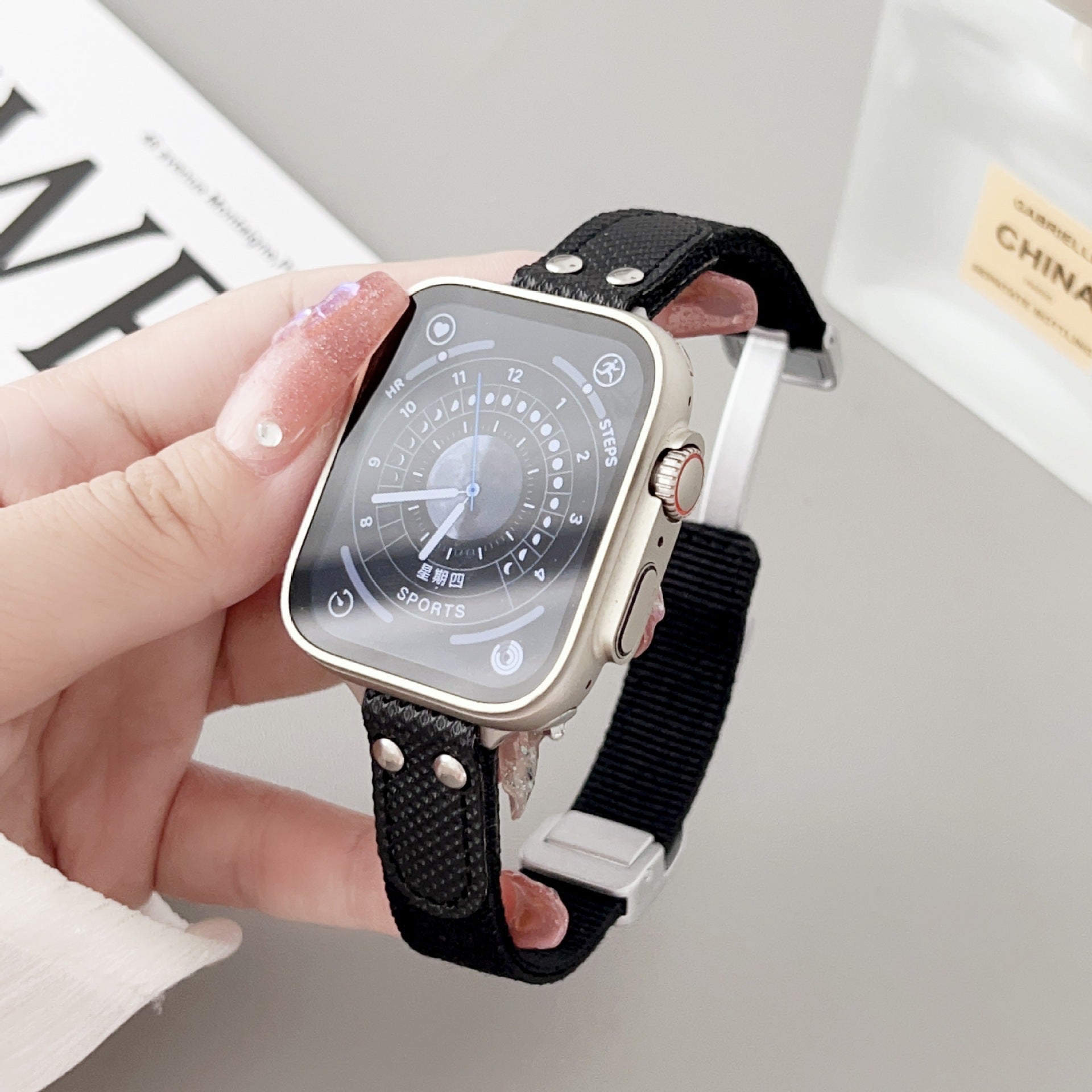 Suitable Watch Strap Breathable Knitted Nylon Applewatch8 Watch Strap S7654 Generation Se