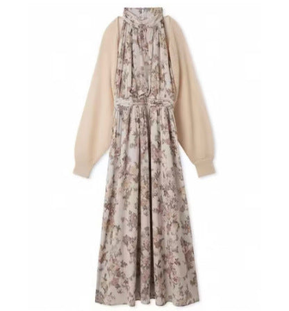 Retro Sleeveless Halter Fitted Waist Vest Dress