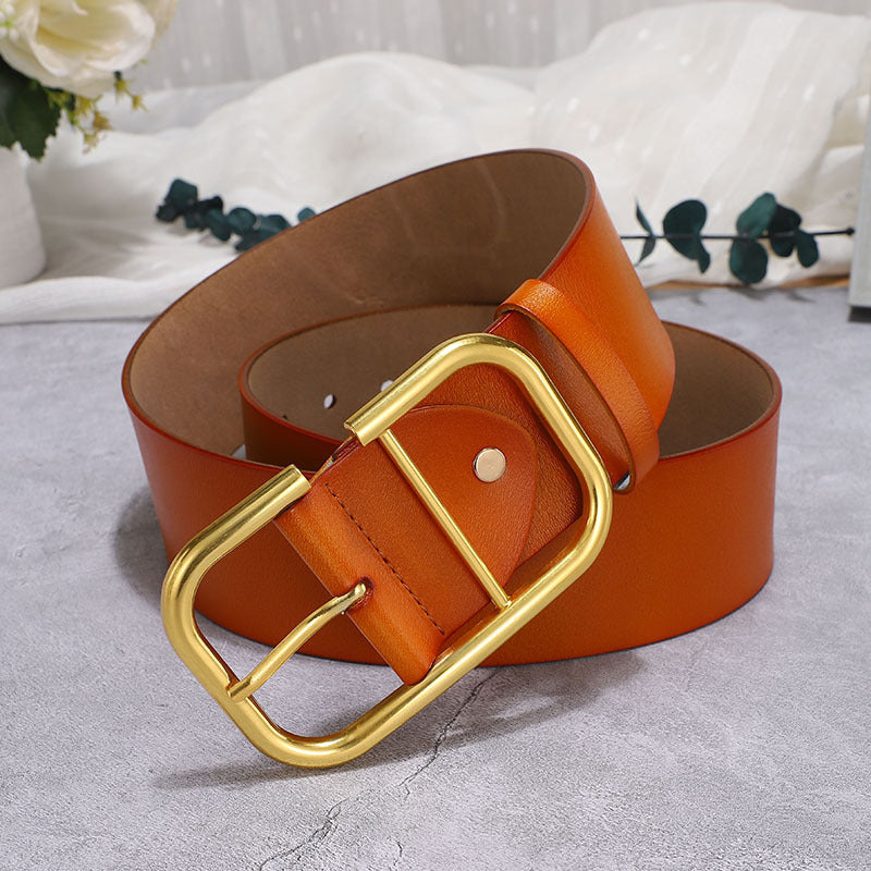 Women's Cowhide Wide Belt Waist Seal