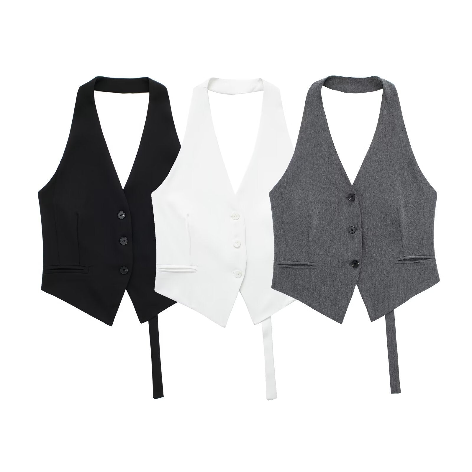 Women's Backless Hanging Collar Vest Jacket