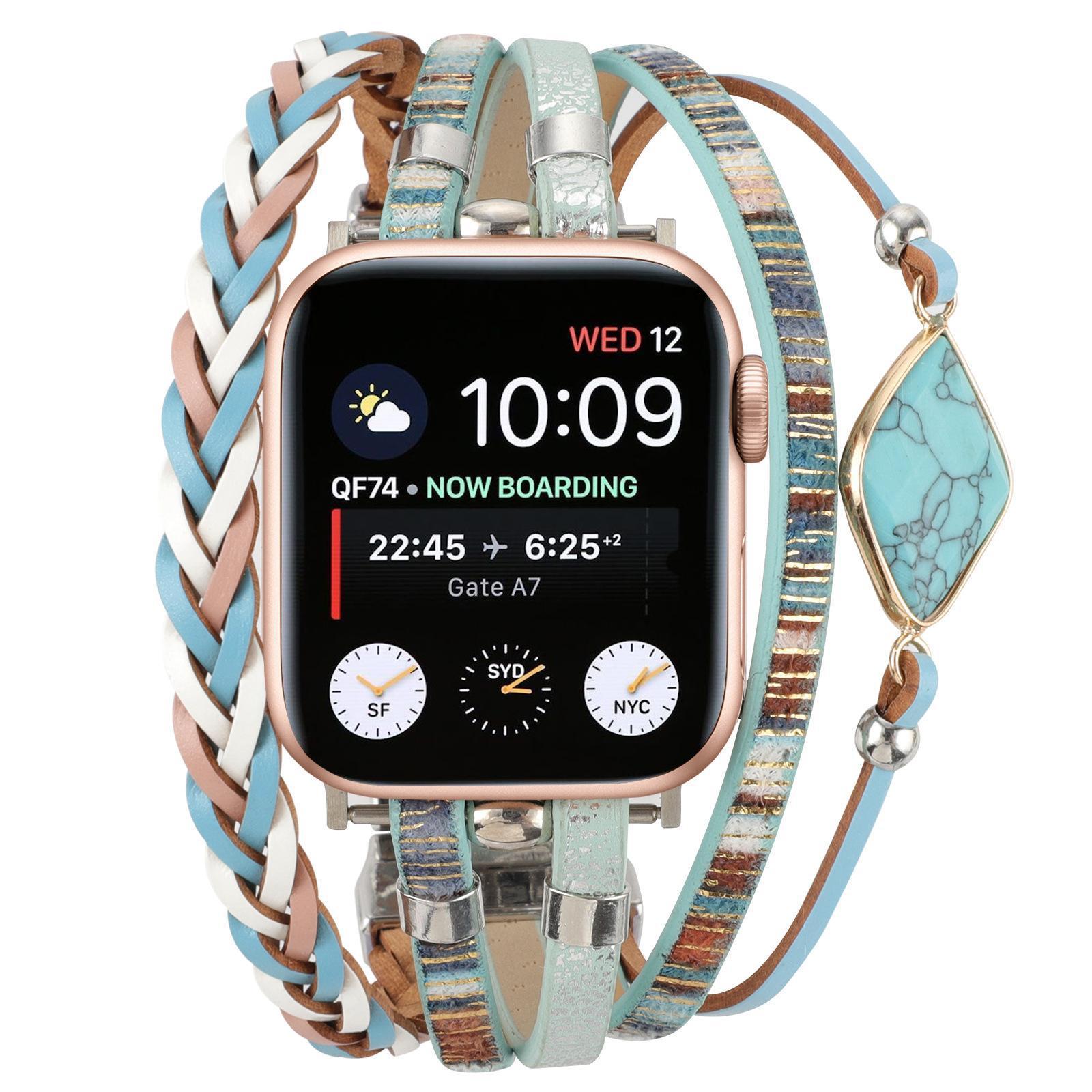 Metal Strap Leather Woven Bracelet Breathable