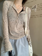 Summer Thin Polka Dot Slim T-shirt