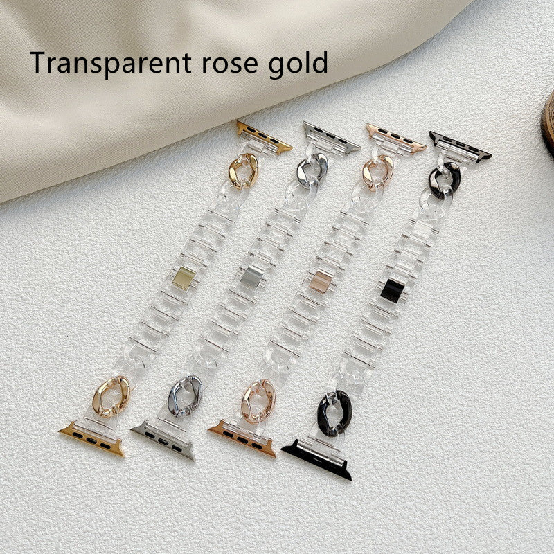 Single Bracelet Colorblock Metal Clear Glacier Strap