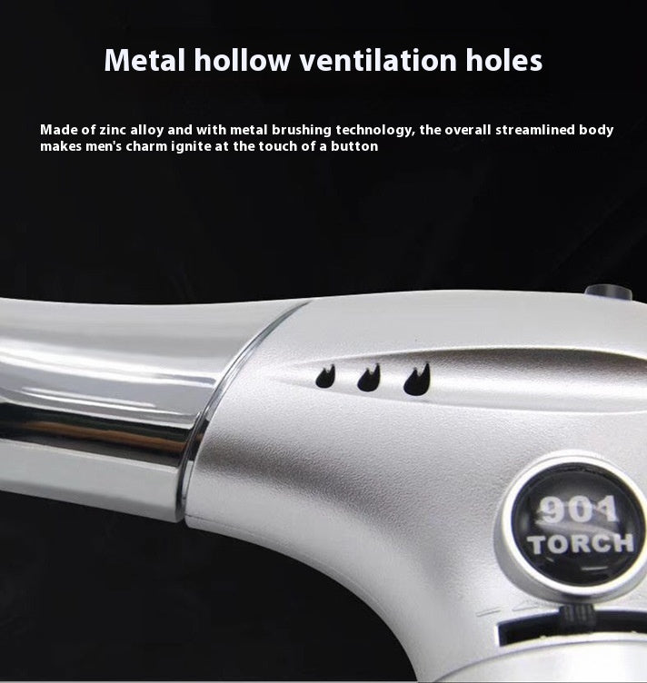 Inflatable Windproof Torch Lighter Outdoor Barbecue Point Carbon Flame Gun Household Kitchen