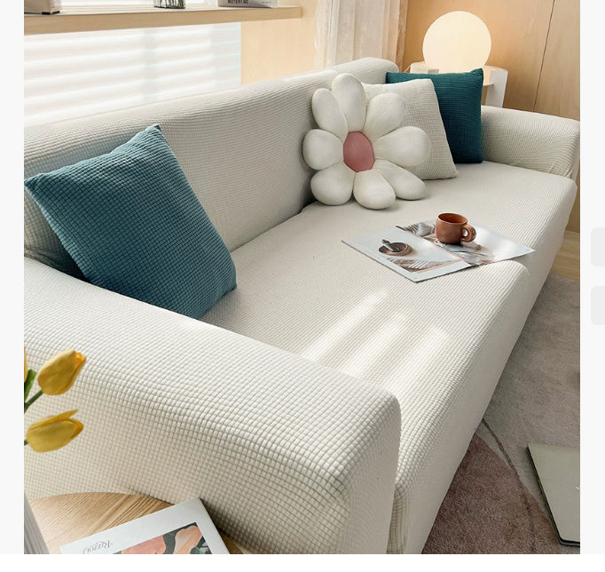 Waterproof Polar Fleece Solid Color Bomb Cover Sofa Slipcover Corner Case For Living Room 1 2 3 4 Seat