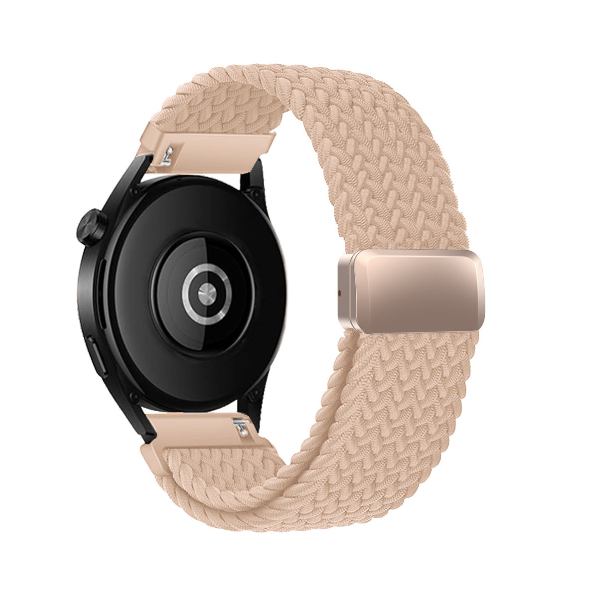 Metal Magnetic Buckle Nylon Braided Stretch Strap