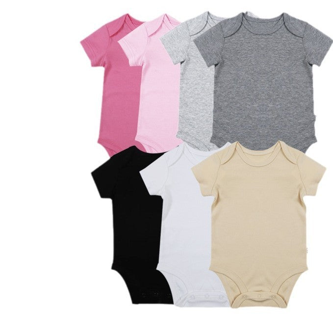Romper Newborn Clothes 0-1 Years Old Solid Color Jumpsuit Male And Female Baby Baby Onesie