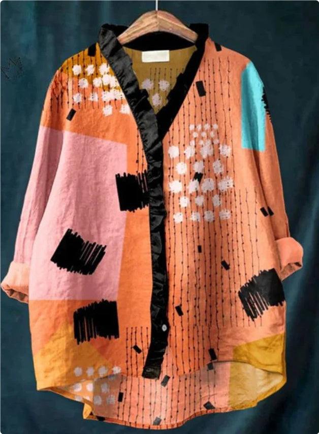 Loose Print Crew Neck Casual Plus Size Women's T-shirt