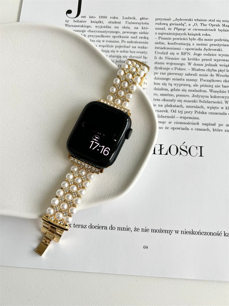 Women's Premium Pearl Chain Metal Strap