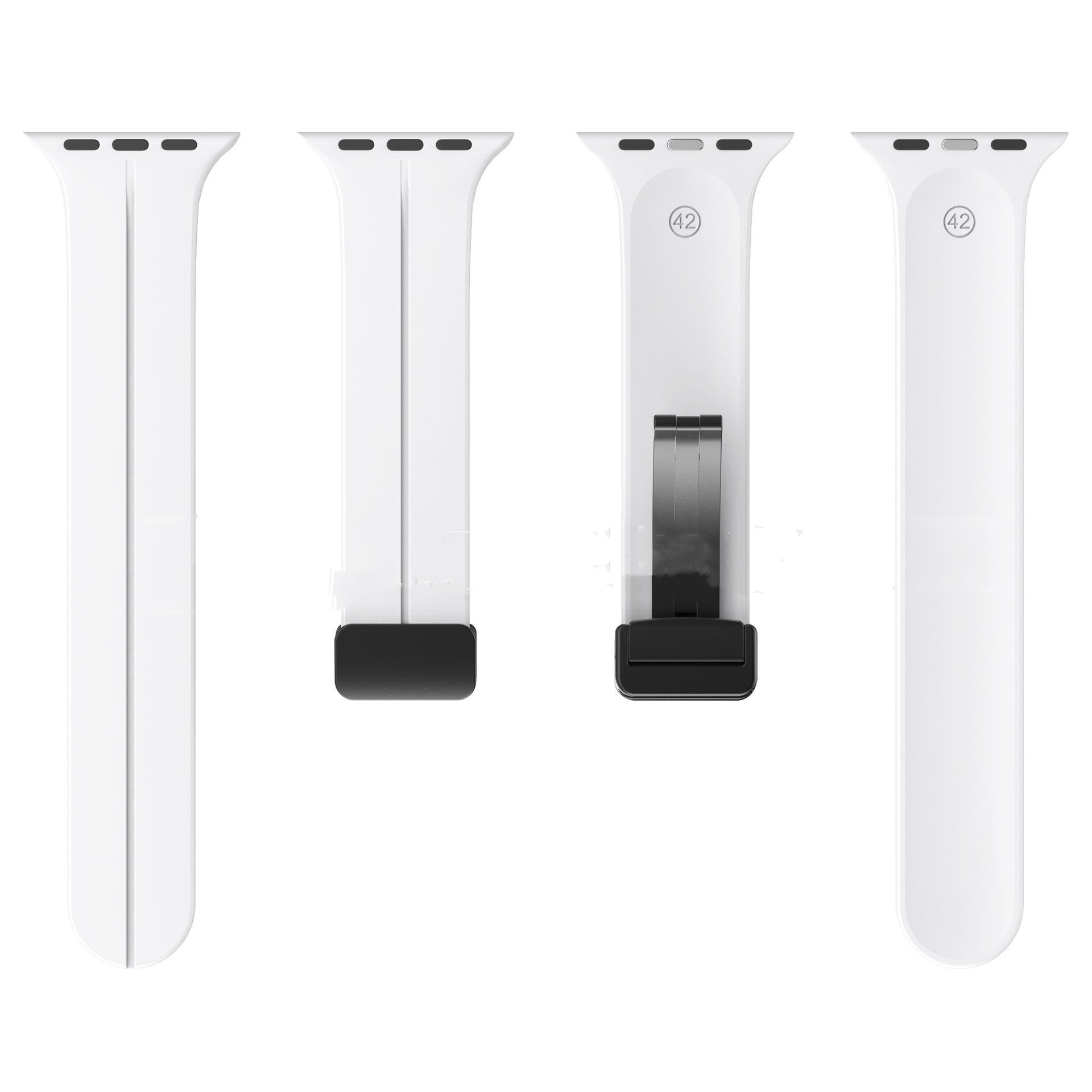 Magnetic Suction Folding Buckle Metal Strap Silicone