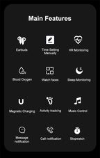 Two-in-one Bluetooth Headset Call Smart Watch Heart Rate Blood Pressure Controlled By Music Smart Watch