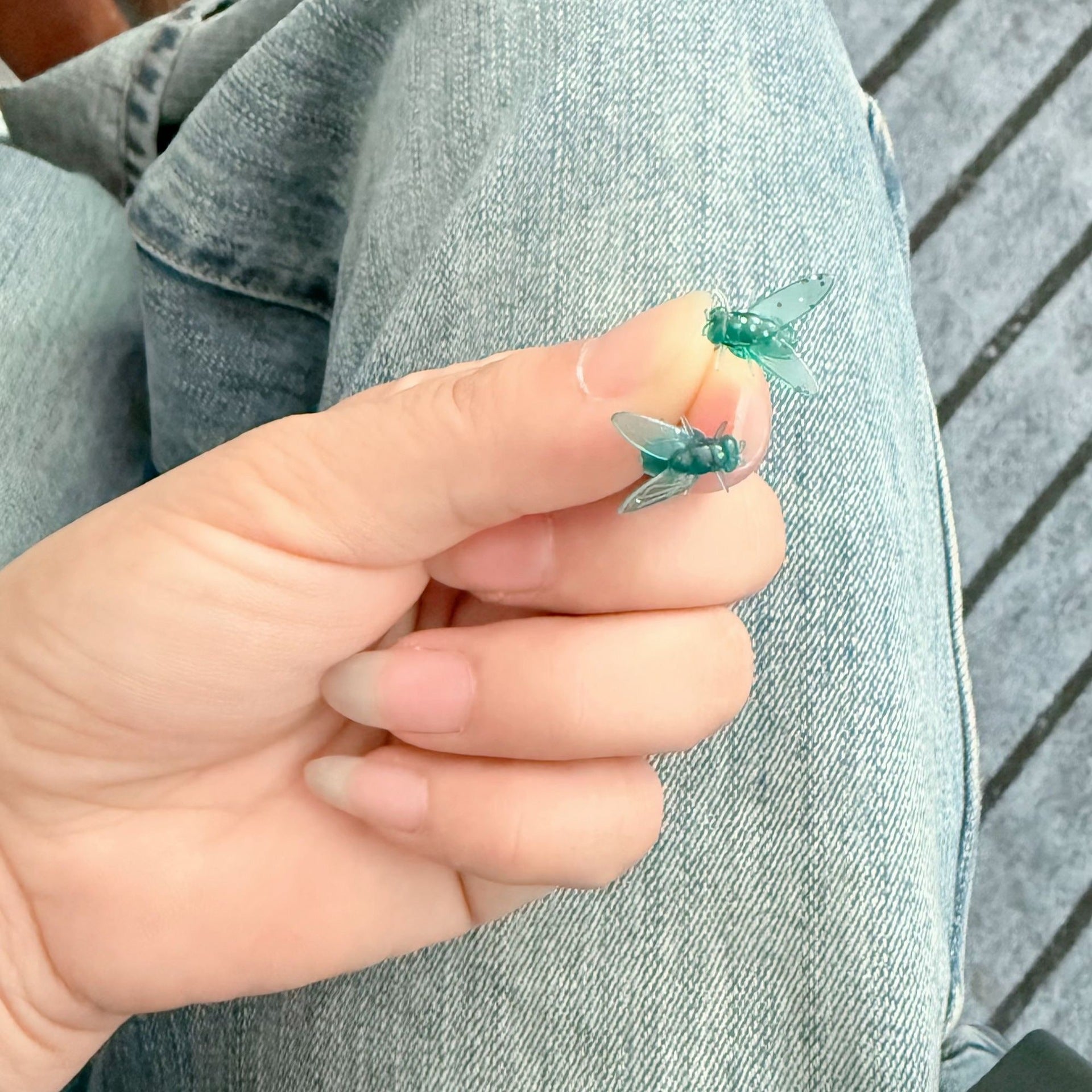 Simulation Mini Black Small Fly Unique Earrings New Simple