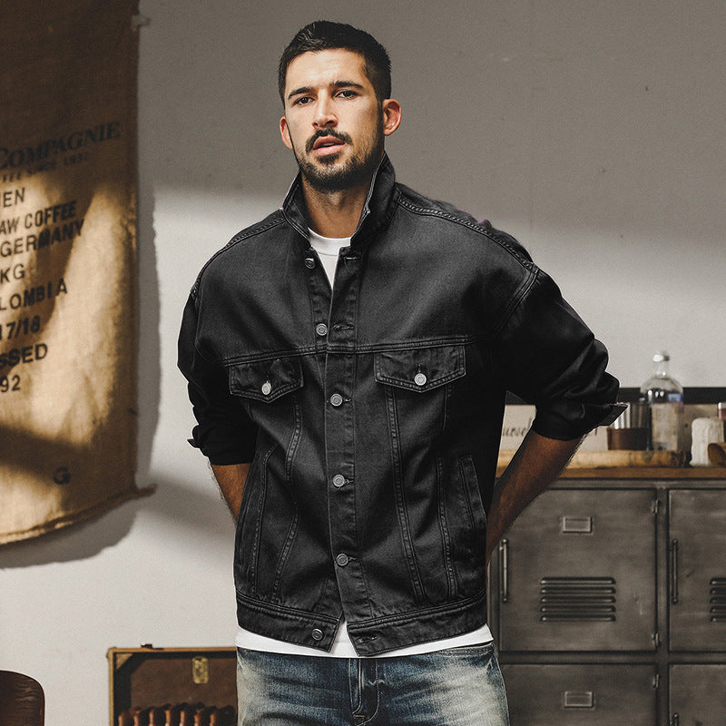 Fashion American Classic Vintage Denim Jacket Men