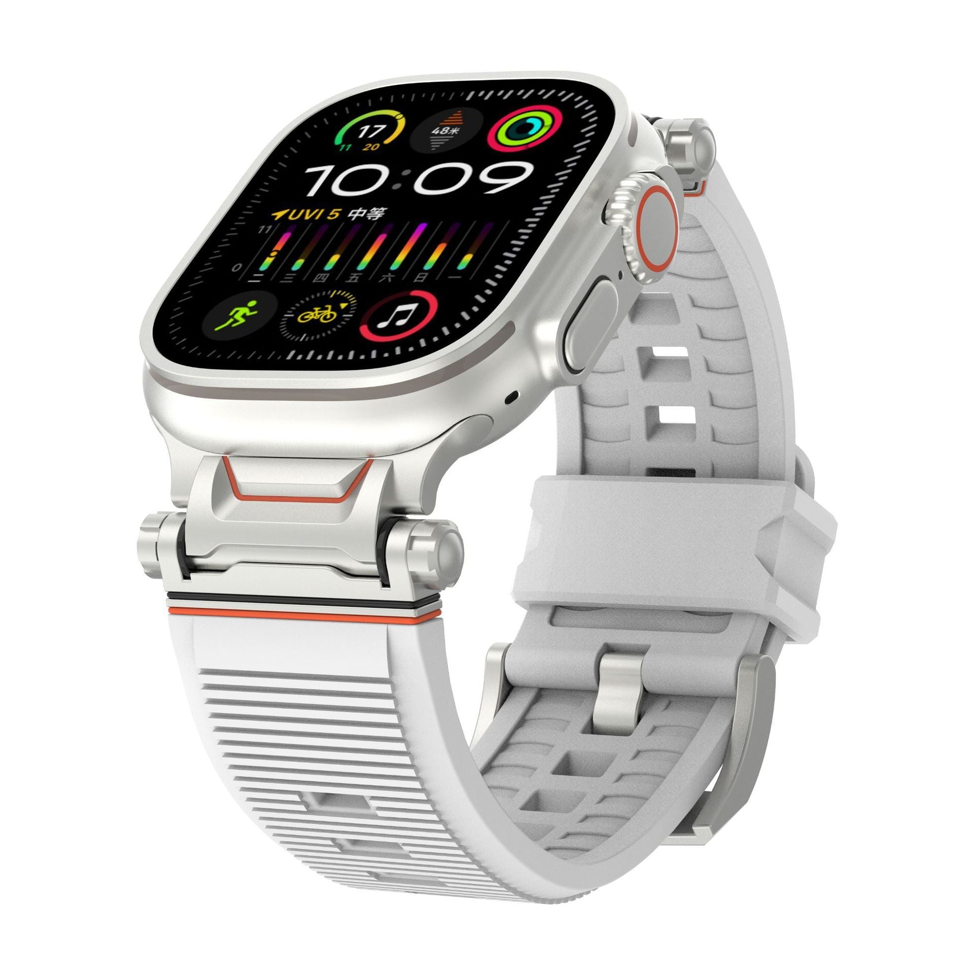Mecha Stripe Metal Toe Cap Silicone Strap