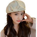 Korean Style Sweet Bowknot Beret Female Japanese Style