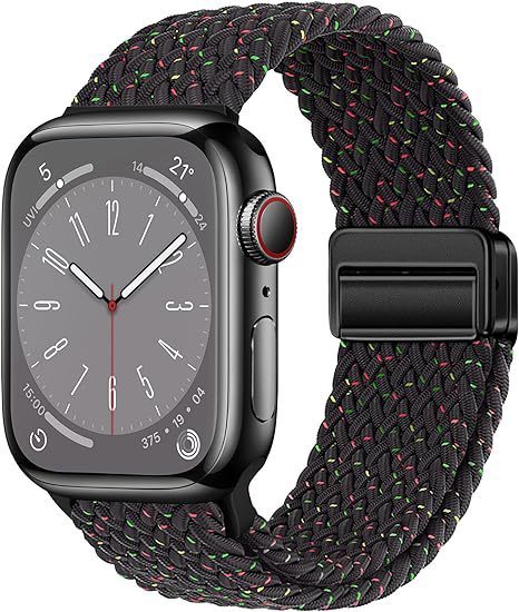 Metal Magnetic Buckle Nylon Braided Stretch Strap