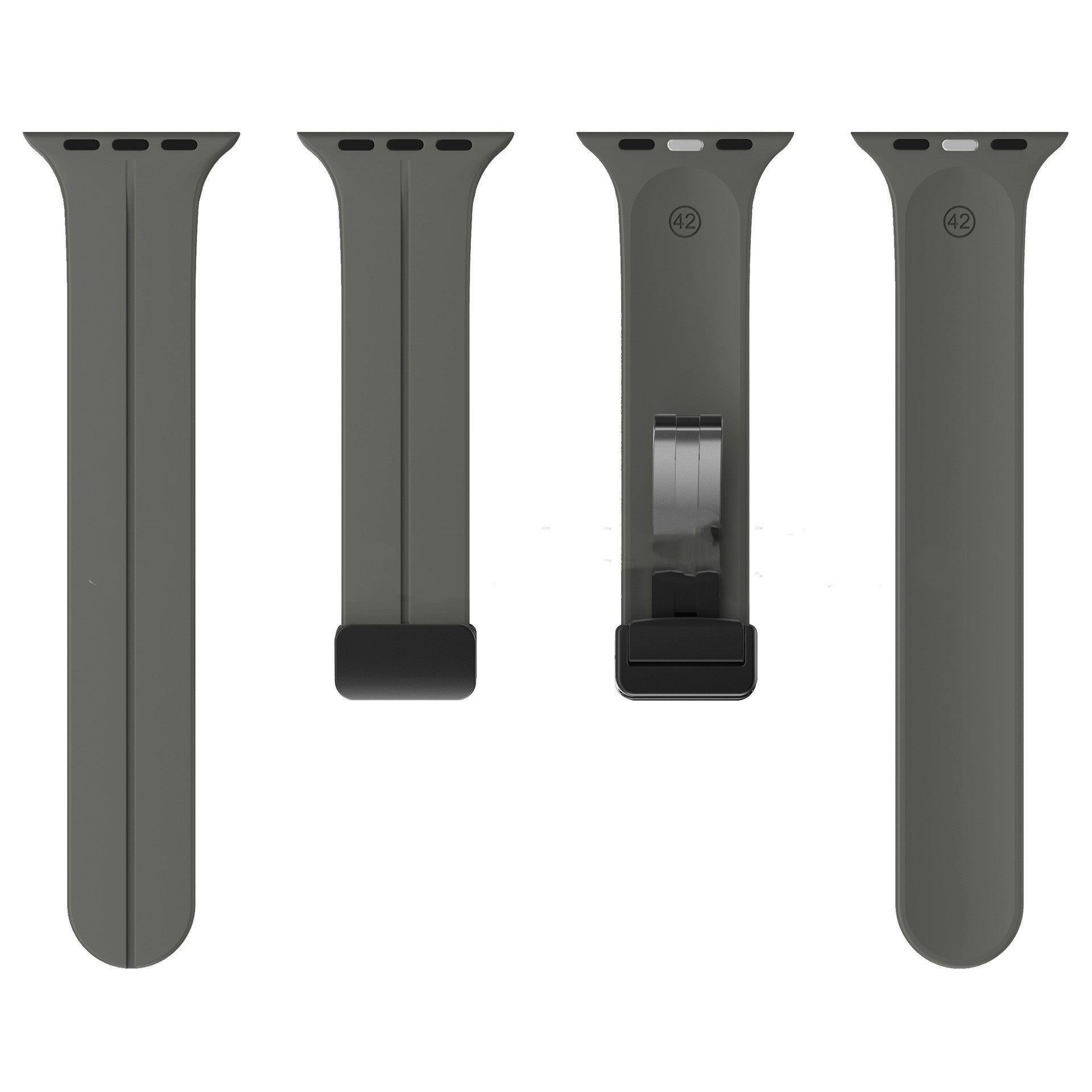 Magnetic Suction Folding Buckle Metal Strap Silicone