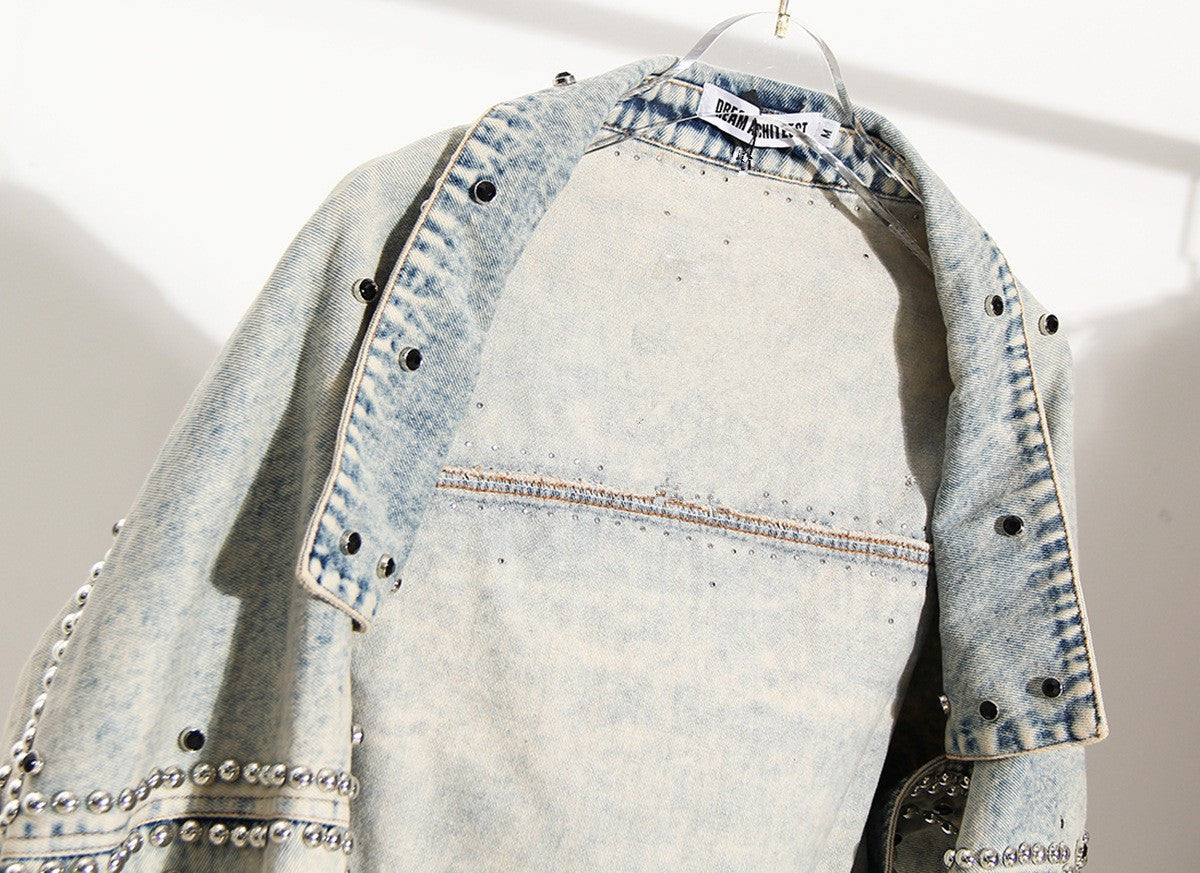 Women's High Waisted Shawl Denim Short Jacket