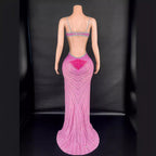 Sling Super Shiny Light Diamond Cinched Bodycon Sleeveless Dress Party Performance Stage Performance Dress