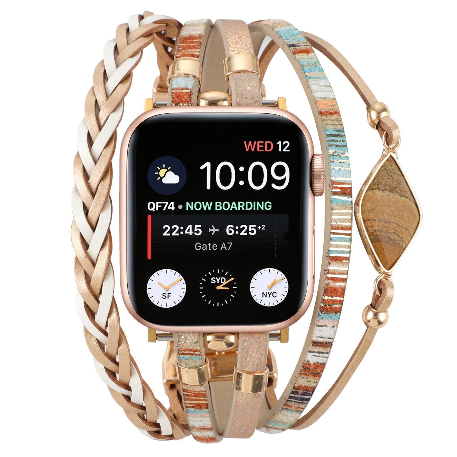 Metal Strap Leather Woven Bracelet Breathable