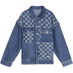Women's Checkerboard Stitching Denim Jacket